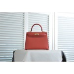 Kelly 25 heart red gold buckle epsom leather